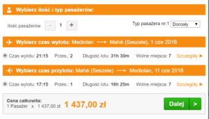 Seszele bilet